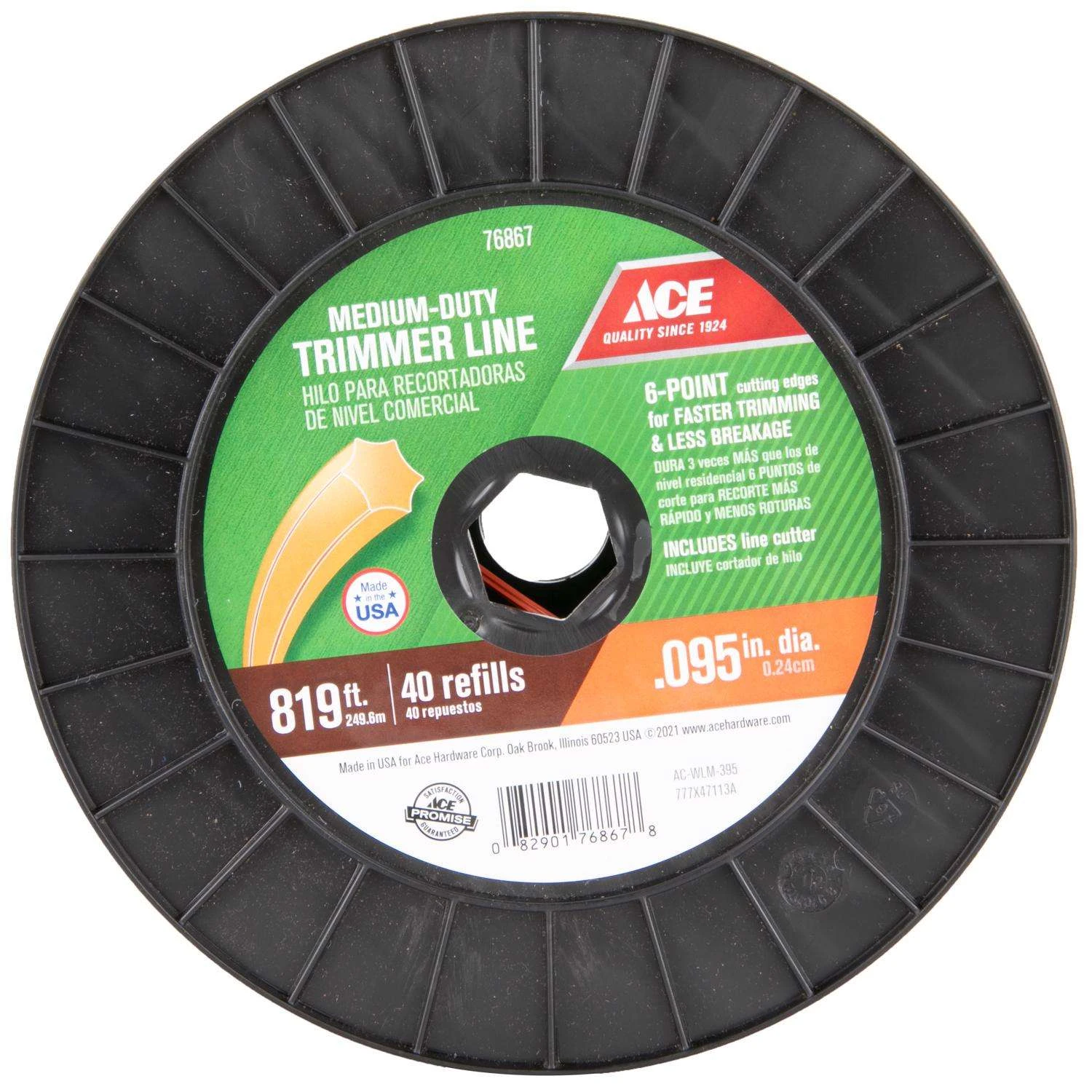 Ace Premium Commercial Grade 0.095 In. D X 819 Ft. L Trimmer Line 3 Ace Premium Commercial Grade 0.095 In. D X 819 Ft. L Trimmer Line