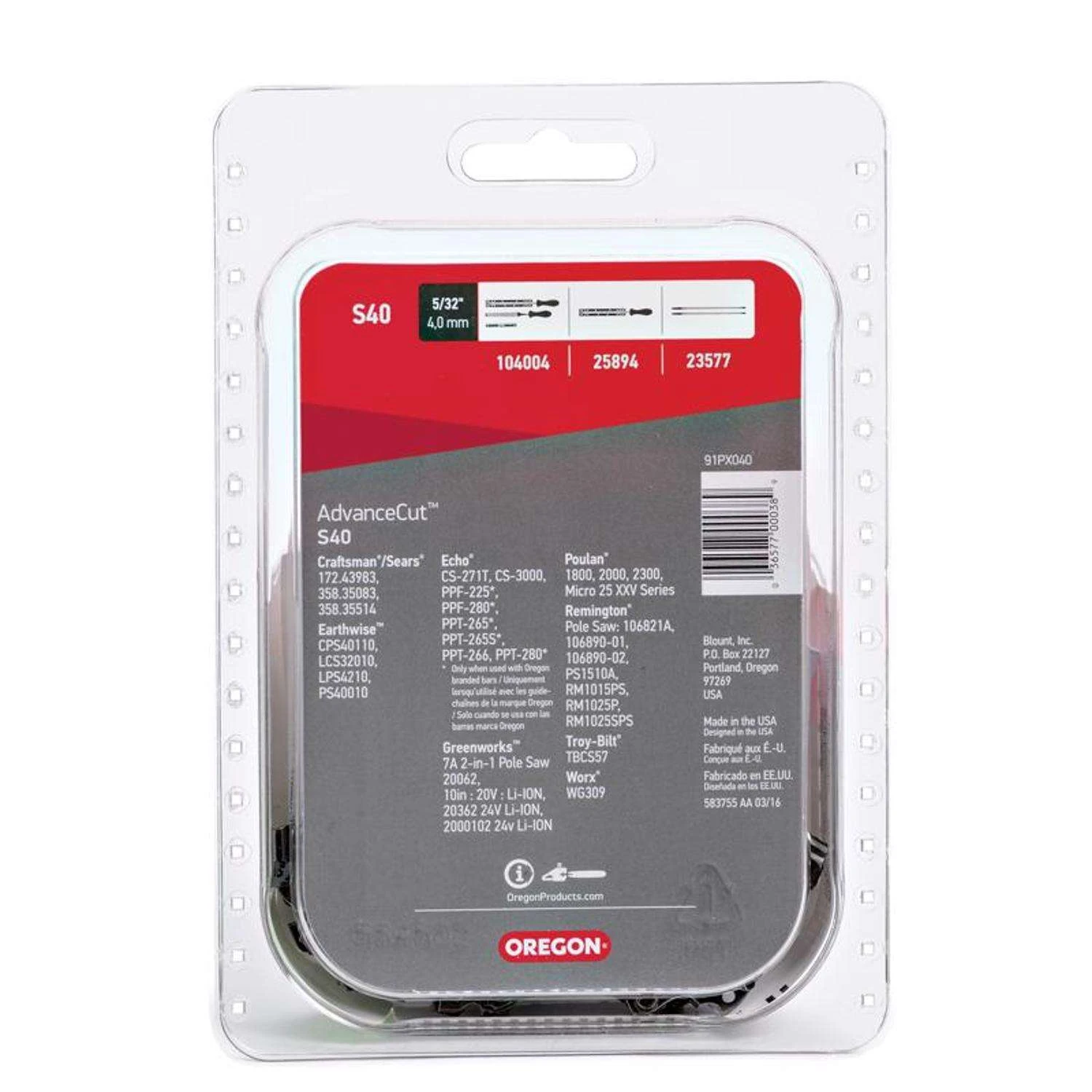 Oregon AdvanceCut S40 10 In. Chainsaw Chain 40 Links 6 Oregon AdvanceCut S40 10 In. Chainsaw Chain 40 Links - Image 4