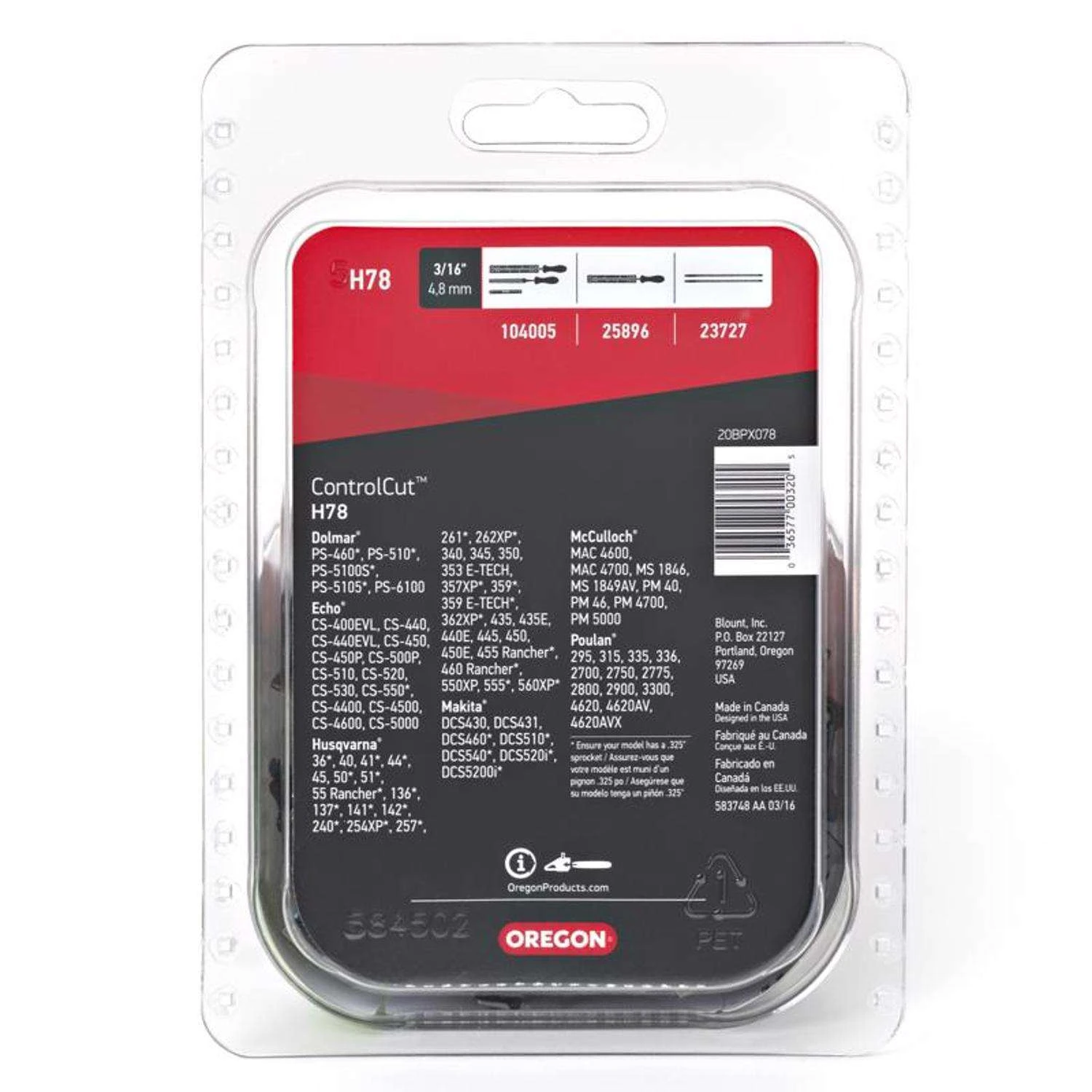 Oregon ControlCut H78 20 In. Chainsaw Chain 78 Links 6 Oregon ControlCut H78 20 In. Chainsaw Chain 78 Links - Image 4