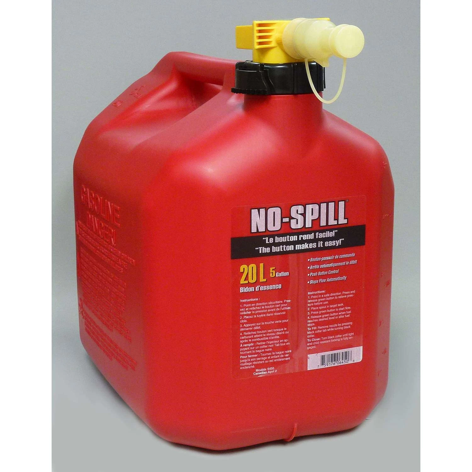 No-Spill Plastic Gas Can 5 Gal 3 No-Spill Plastic Gas Can 5 Gal