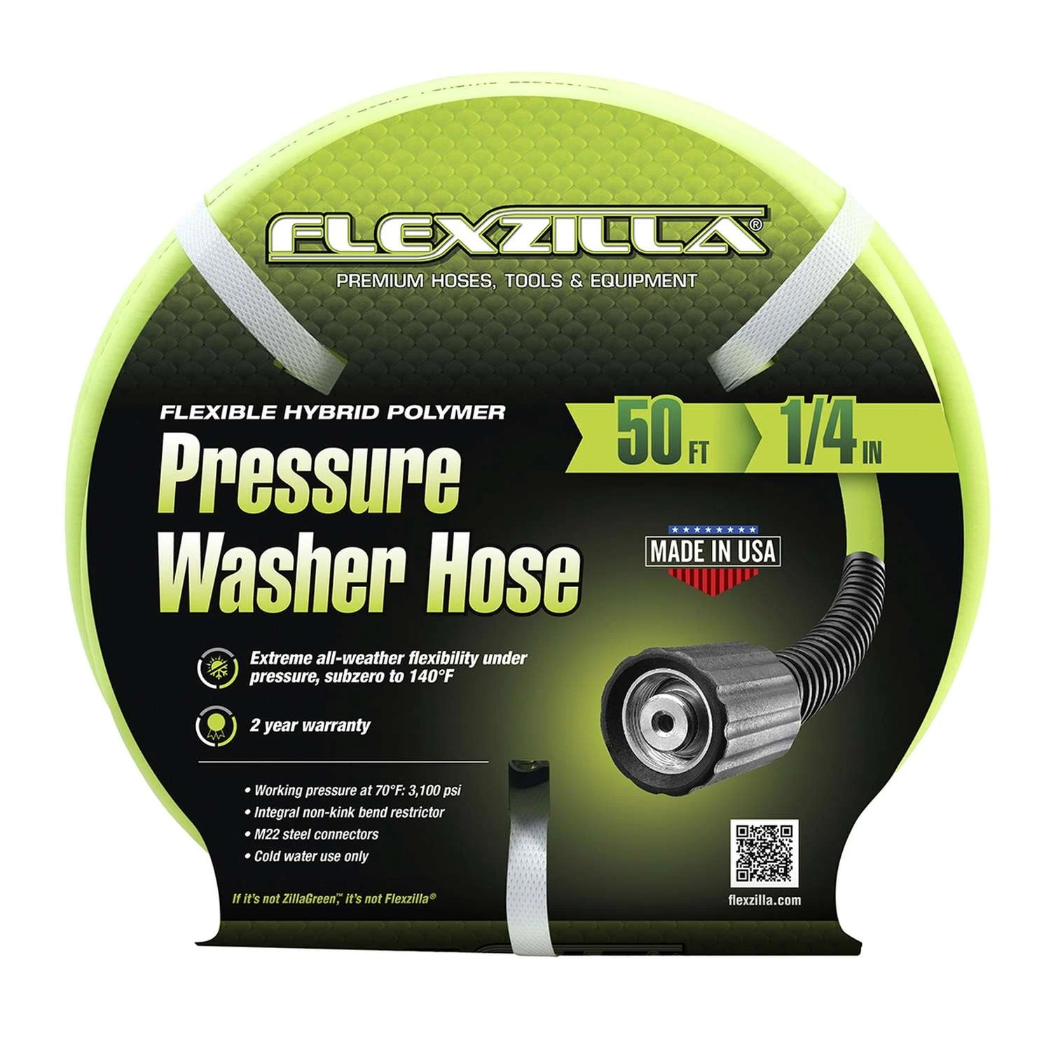 Flexzilla 1/4 In. D X 50 Ft. L Pressure Washer Hose 3100 Psi 3 Flexzilla 1/4 In. D X 50 Ft. L Pressure Washer Hose 3100 Psi
