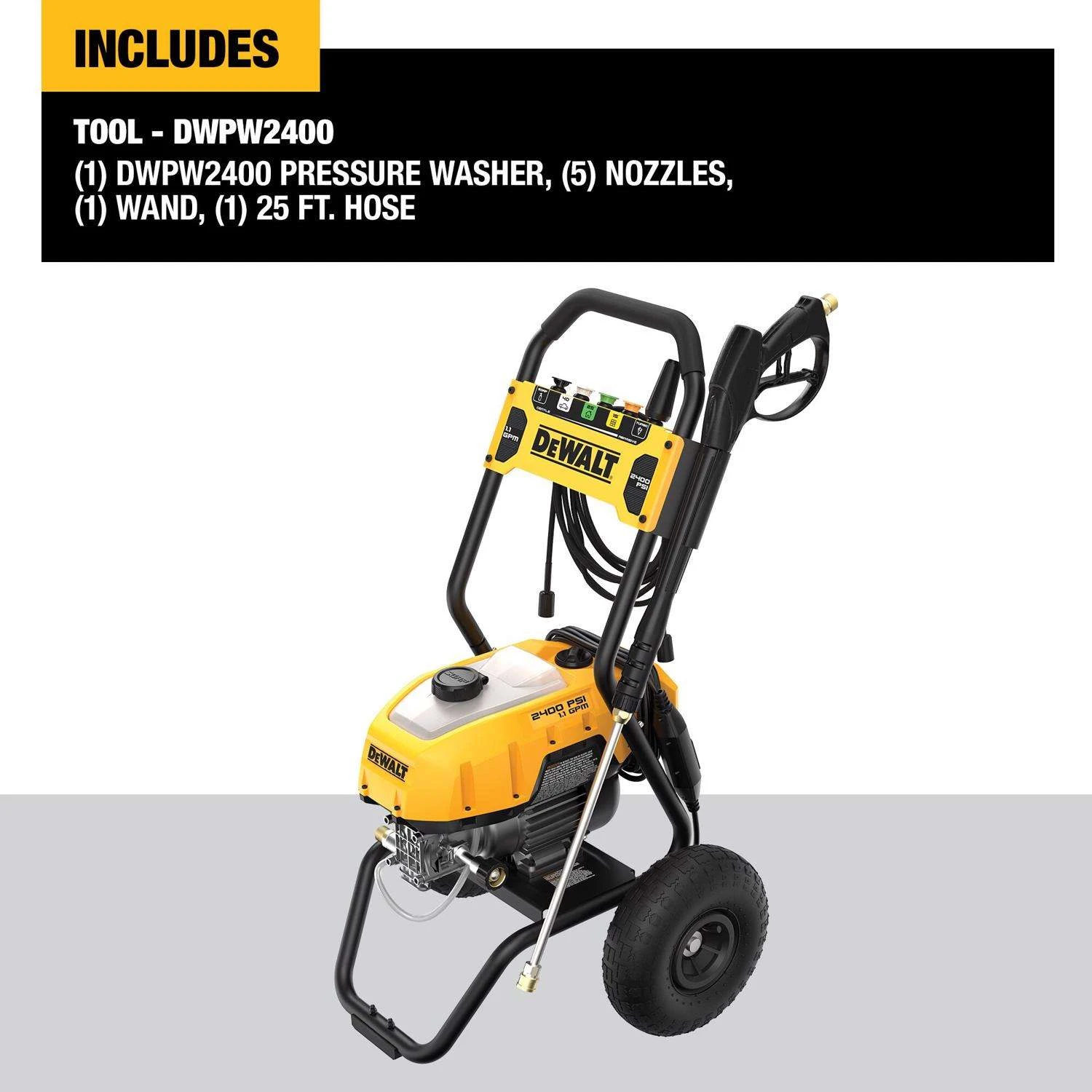 DeWalt DWPW2400 OEM Branded 2400 Psi Electric 1.1 Gpm Pressure Washer 5 DeWalt DWPW2400 OEM Branded 2400 Psi Electric 1.1 Gpm Pressure Washer - Image 3