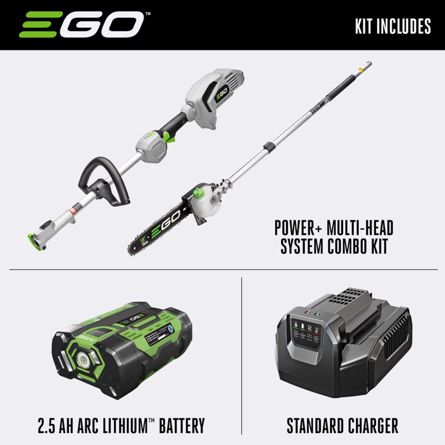 EGO Power+ Multi-Head System MPS1001 10 In. 56 V Battery Pole Saw Kit (Battery & Charger) 4 EGO Power+ Multi-Head System MPS1001 10 In. 56 V Battery Pole Saw Kit (Battery & Charger) - Image 2