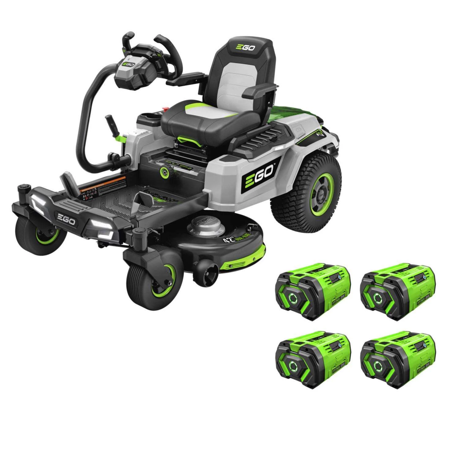 EGO Power+ Z6 ZT4205S 42 In. 56 V Battery Zero Turn Riding Mower Kit (Battery & Charger) W/ FOUR 12.0 AH BATTERIES 3 EGO Power+ Z6 ZT4205S 42 In. 56 V Battery Zero Turn Riding Mower Kit (Battery & Charger) W/ FOUR 12.0 AH BATTERIES