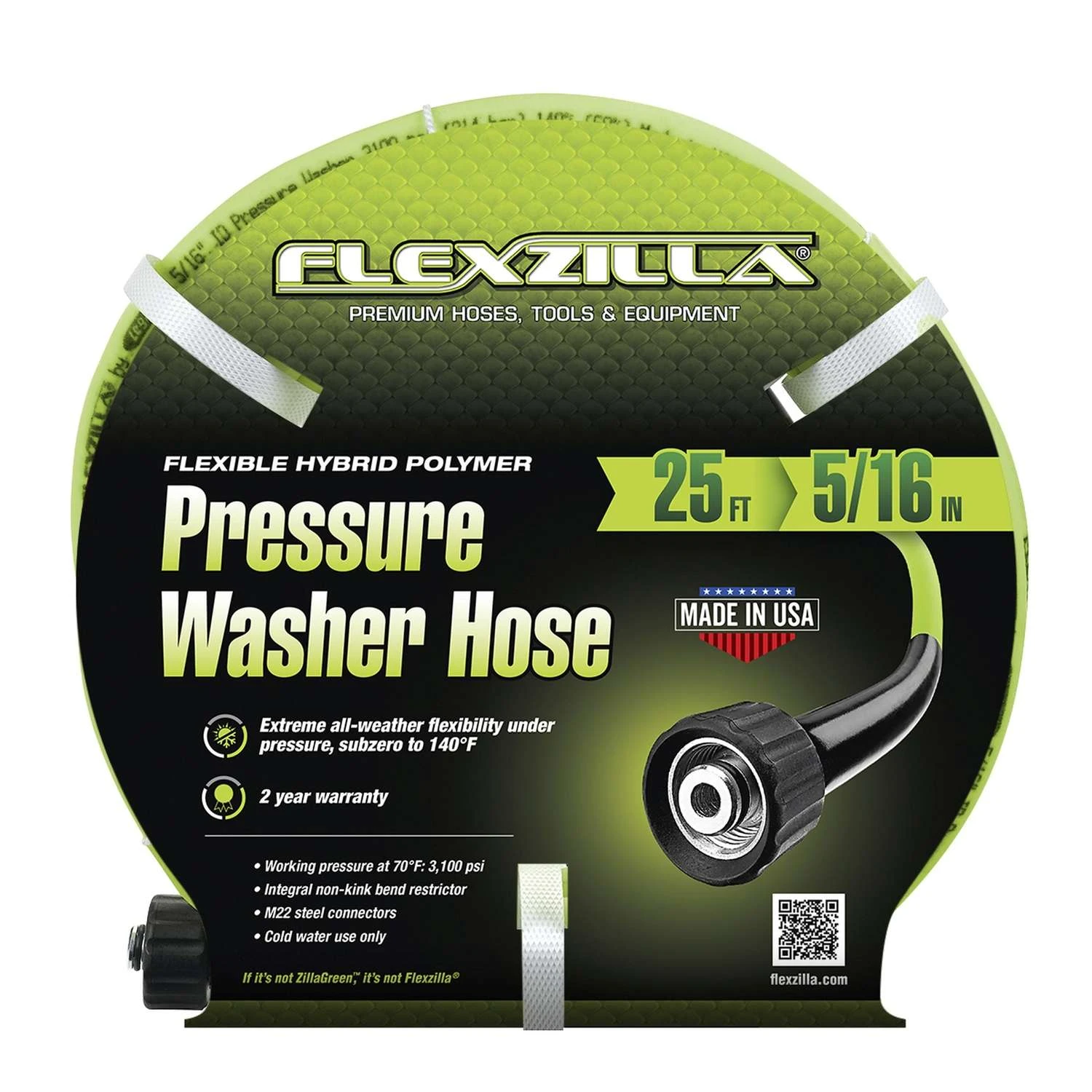 Flexzilla 5/16 In. D X 25 Ft. L Pressure Washer Hose 3100 Psi 3 Flexzilla 5/16 In. D X 25 Ft. L Pressure Washer Hose 3100 Psi