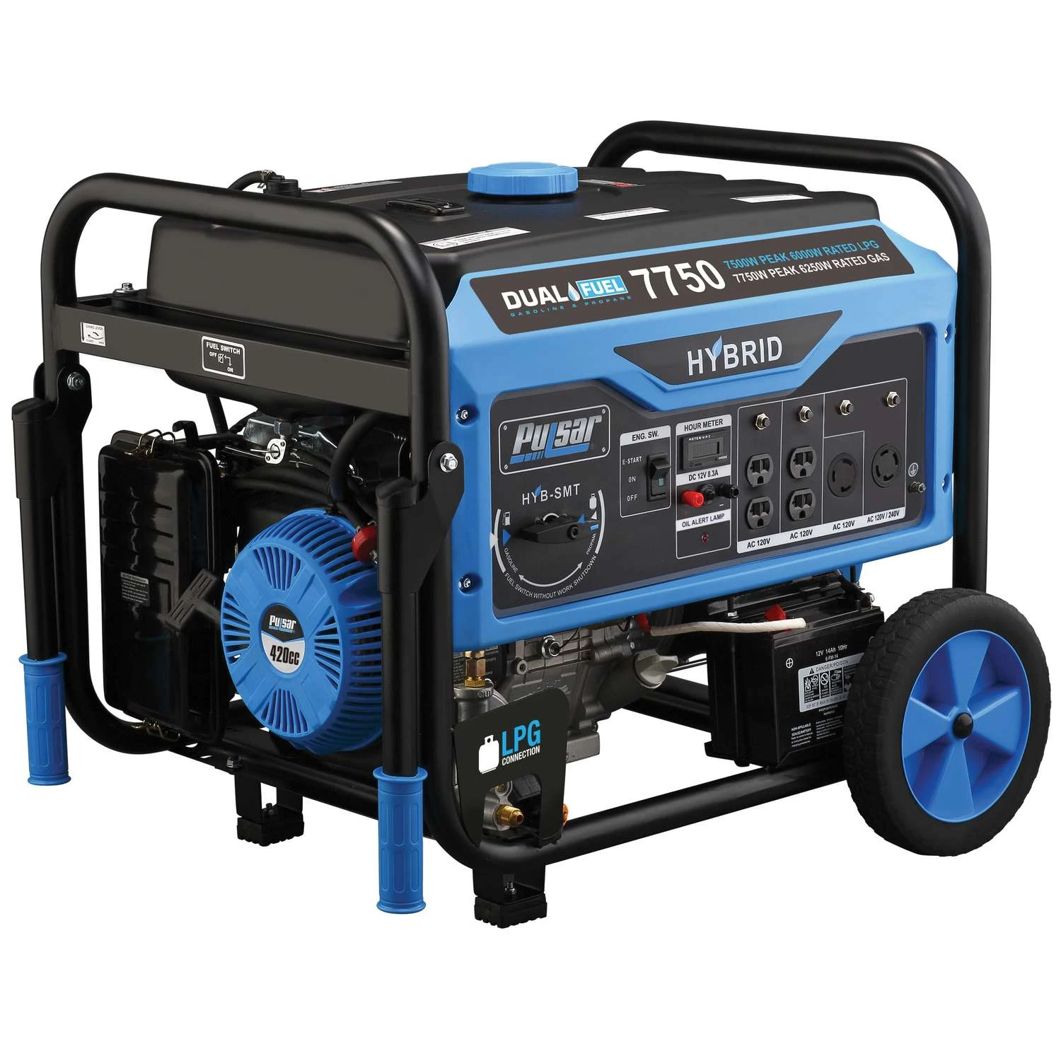 Pulsar 6250 W 240 V Gasoline Or Propane Portable Generator 3 Pulsar 6250 W 240 V Gasoline Or Propane Portable Generator