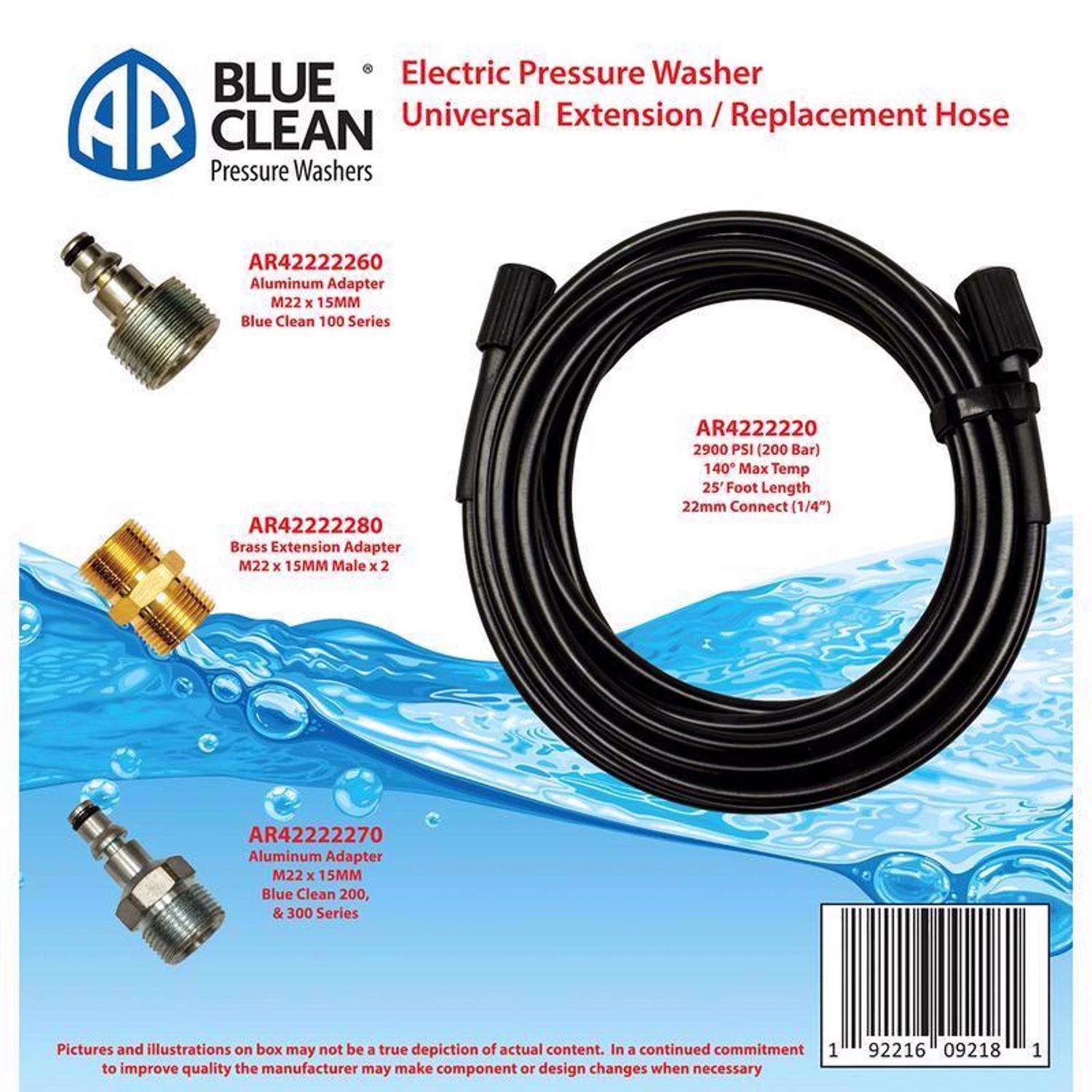 AR Blue Clean 14 Mm X 1/4 In. D X 25 Ft. L Super Soft Flex Pressure Washer Hose 2900 Psi 5 AR Blue Clean 14 Mm X 1/4 In. D X 25 Ft. L Super Soft Flex Pressure Washer Hose 2900 Psi - Image 3