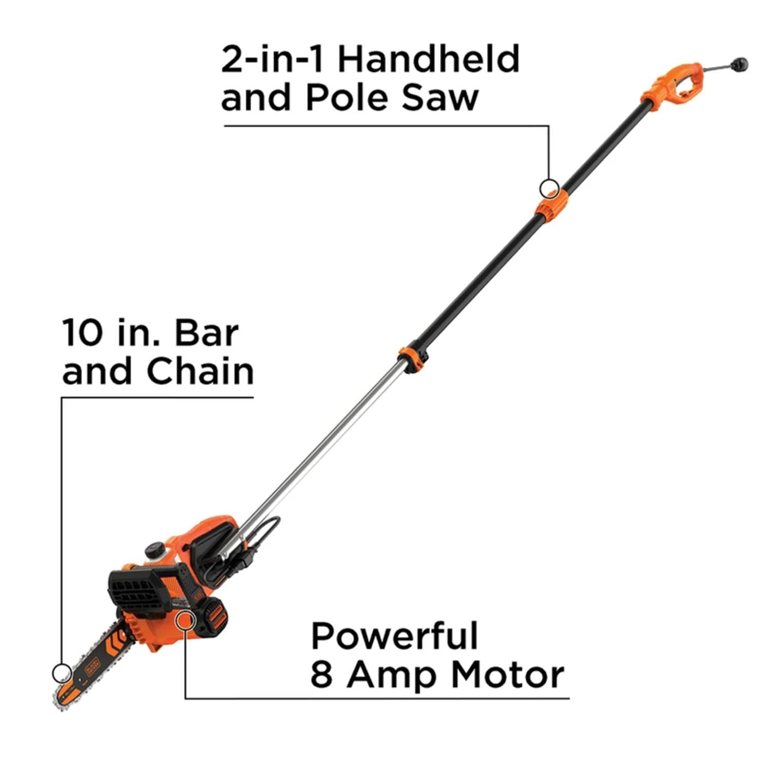 Black & Decker Black+Decker 10 In. Electric Pole Saw 4 Black & Decker Black+Decker 10 In. Electric Pole Saw - Image 2