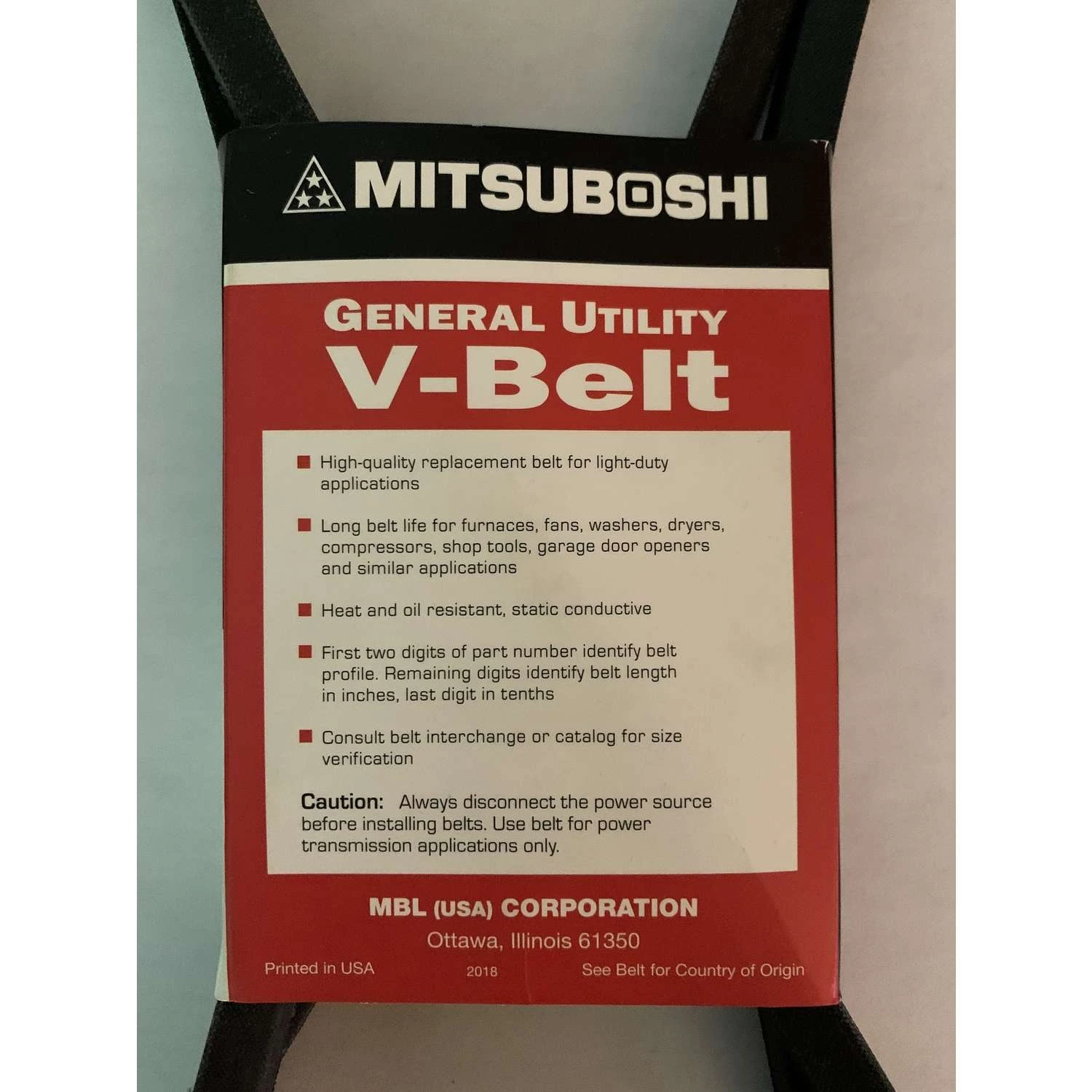 Mitsuboshi FHP 5L690 Standard General Utility V-Belt 0.63 In. W X 69 In. L For Fractional Horsepower 5 Mitsuboshi FHP 5L690 Standard General Utility V-Belt 0.63 In. W X 69 In. L For Fractional Horsepower - Image 3