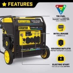 Champion Tri Fuel 9000 W 240 V Gasoline Or Propane Portable Inverter Generator 8 Champion Tri Fuel 9000 W 240 V Gasoline Or Propane Portable Inverter Generator -Power Lawn Equipment 53e2e0fb c9fa 4776 b102 3643754106b8