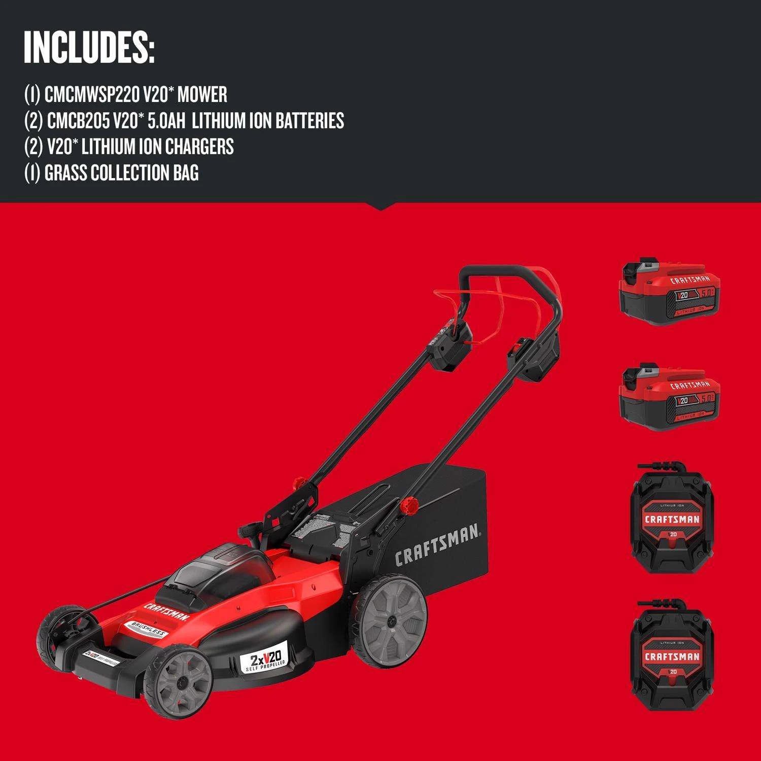 Craftsman 13 In. 20 V Battery Self-Propelled Lawn Mower Kit (Battery & Charger) 5 Craftsman 13 In. 20 V Battery Self-Propelled Lawn Mower Kit (Battery & Charger) - Image 3