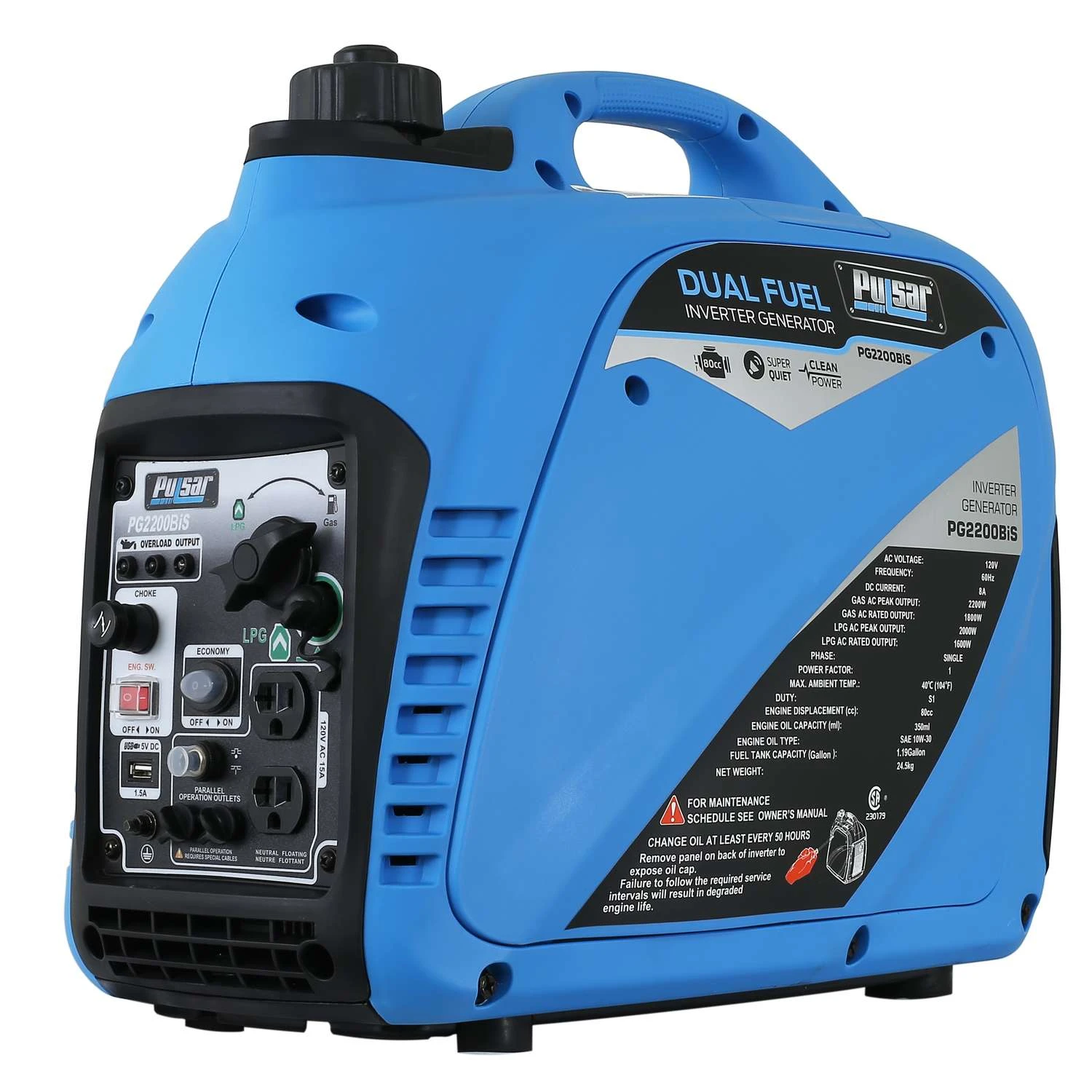 Pulsar 2200 W 120 V Gasoline Or Propane Inverter Generator 6 Pulsar 2200 W 120 V Gasoline Or Propane Inverter Generator - Image 4