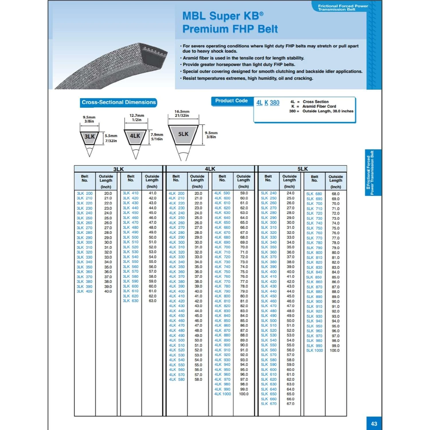 Mitsuboshi Super KB 4LK620 V-Belt 0.5 In. W X 62 In. L For Riding Mowers 8 Mitsuboshi Super KB 4LK620 V-Belt 0.5 In. W X 62 In. L For Riding Mowers - Image 6