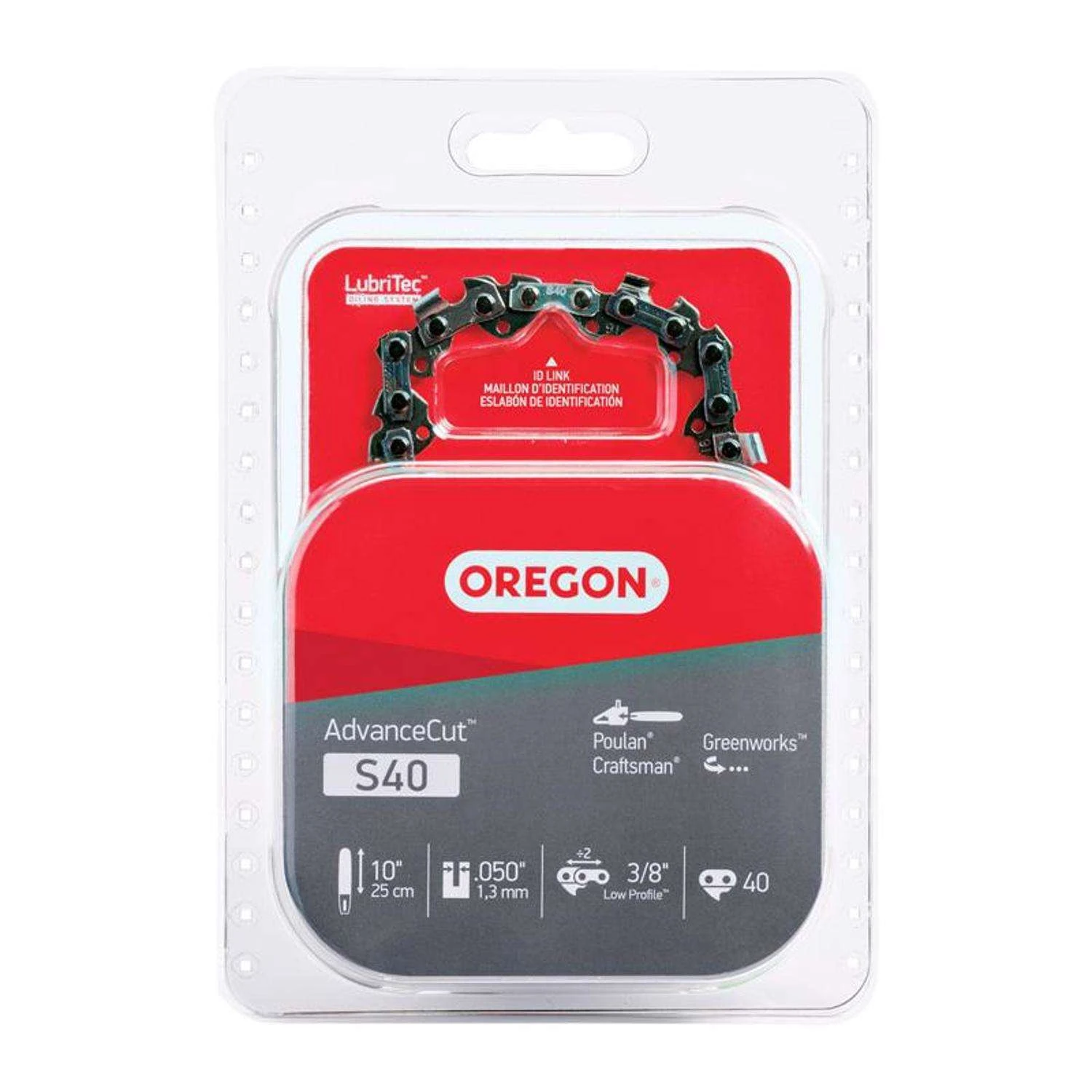 Oregon AdvanceCut S40 10 In. Chainsaw Chain 40 Links 3 Oregon AdvanceCut S40 10 In. Chainsaw Chain 40 Links