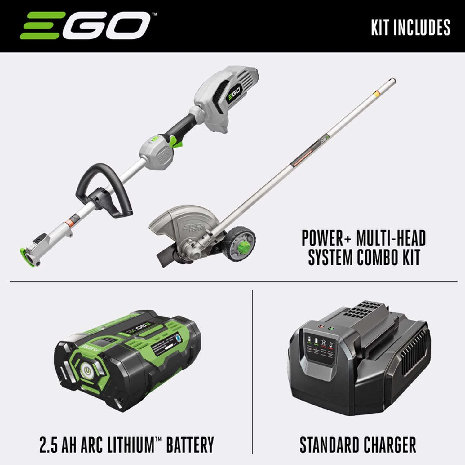 EGO Power+ Multi-Head System ME0801 3 In. 56 V Battery Edger Kit (Battery & Charger) W/ 2.5 AH BATTERY 4 EGO Power+ Multi-Head System ME0801 3 In. 56 V Battery Edger Kit (Battery & Charger) W/ 2.5 AH BATTERY - Image 2