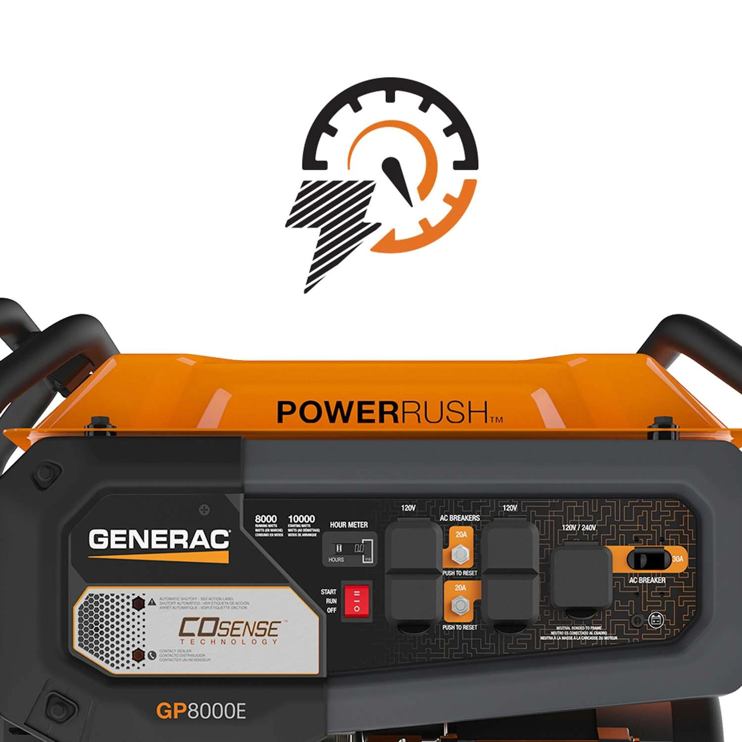 Generac GP Series 8000 W 240 V Gasoline Portable Generator GP8000E 5 Generac GP Series 8000 W 240 V Gasoline Portable Generator GP8000E - Image 3