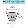 Mitsuboshi Triplex Rawedge Cogged Raw Edge Cogged V-Belt 0.66 In. W X 58 In. L For All Motors -Power Lawn Equipment 81aab568 bb58 4029 9c35 500d6d9604c8