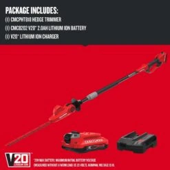 Craftsman 18 In. 20 V Battery Pole Hedge Trimmer Kit (Battery & Charger) 12 Craftsman 18 In. 20 V Battery Pole Hedge Trimmer Kit (Battery & Charger) -Power Lawn Equipment 82d6e7e2 db24 4a5c a5b6 6b8b222c5253