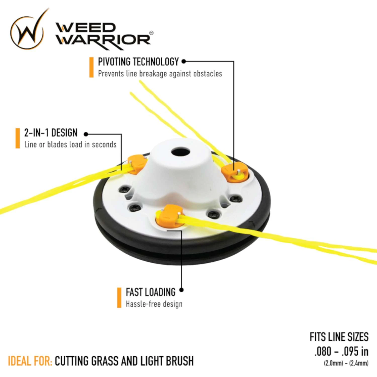 Weed Warrior Universal Fit Pivo-Trim Hybrid Residential Grade 10.75 In. L Trimmer Head 4 Weed Warrior Universal Fit Pivo-Trim Hybrid Residential Grade 10.75 In. L Trimmer Head - Image 2