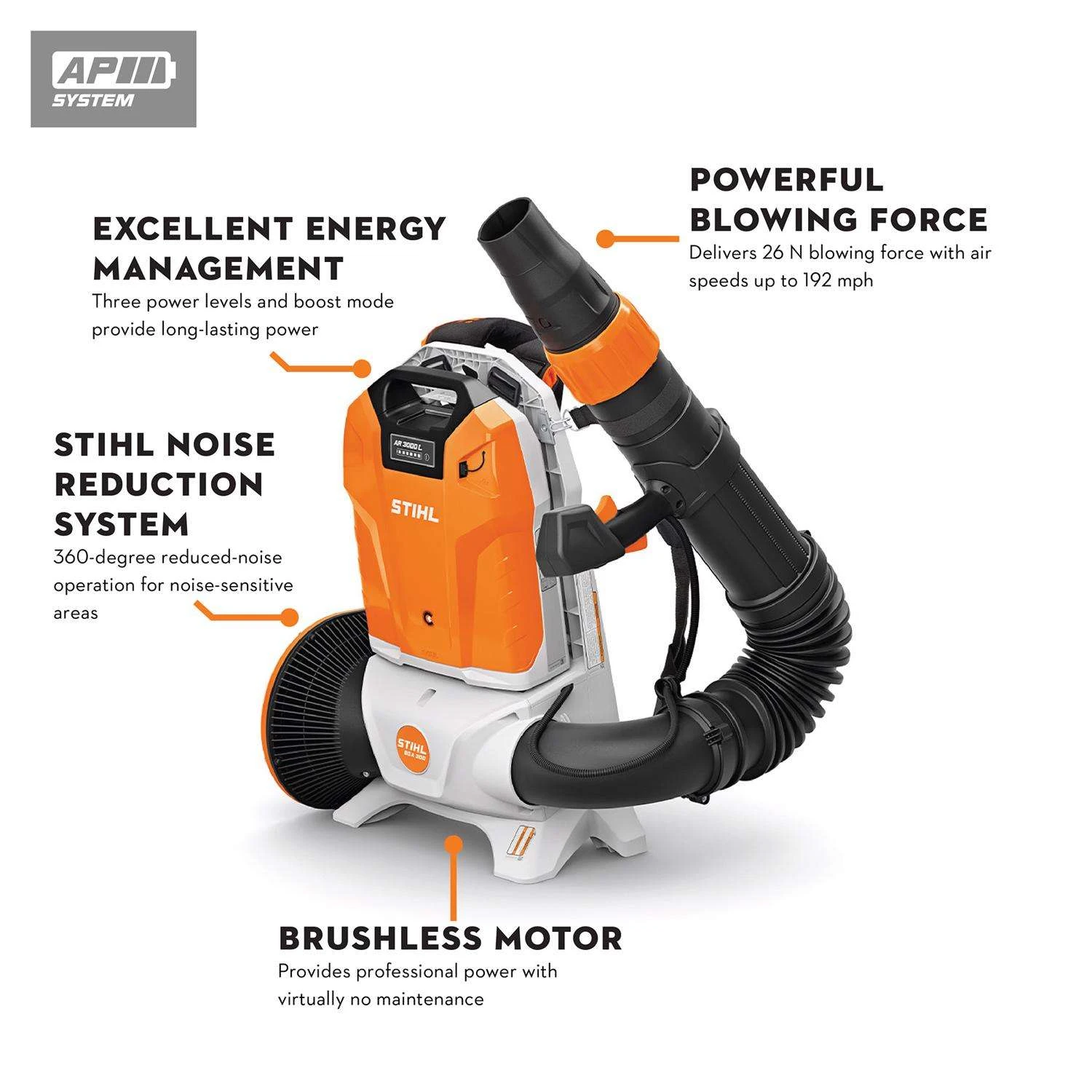 STIHL BGA 300 192 Mph 571 CFM Battery Backpack Blower 4 STIHL BGA 300 192 Mph 571 CFM Battery Backpack Blower - Image 2