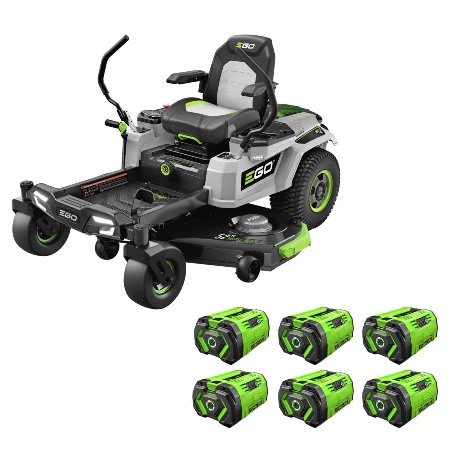 EGO Power+ Z6 ZT5207L 52 In. 56 V Battery Zero Turn Riding Mower Kit (Battery & Charger) W/ SIX 12.0 AH BATTERIES 3 EGO Power+ Z6 ZT5207L 52 In. 56 V Battery Zero Turn Riding Mower Kit (Battery & Charger) W/ SIX 12.0 AH BATTERIES