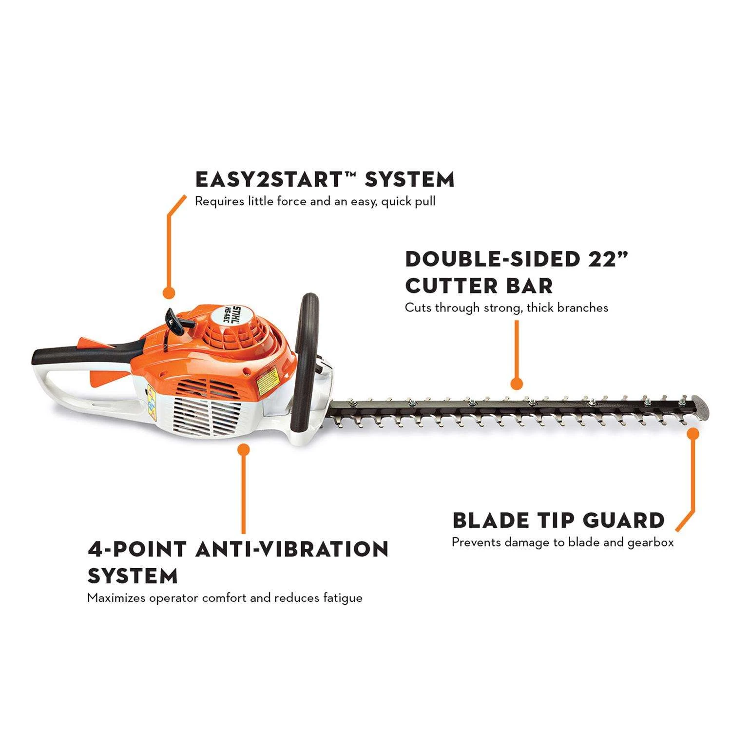 STIHL HS 46 C-E 22 In. 650 V Gas Hedge Trimmer 4 STIHL HS 46 C-E 22 In. 650 V Gas Hedge Trimmer - Image 2