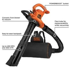 Black & Decker Black+Decker 250 Mph 400 CFM Electric Backpack Blower/Mulcher/Vac -Power Lawn Equipment 93c4d469 f9e1 41de 9172 84bf3365be9b