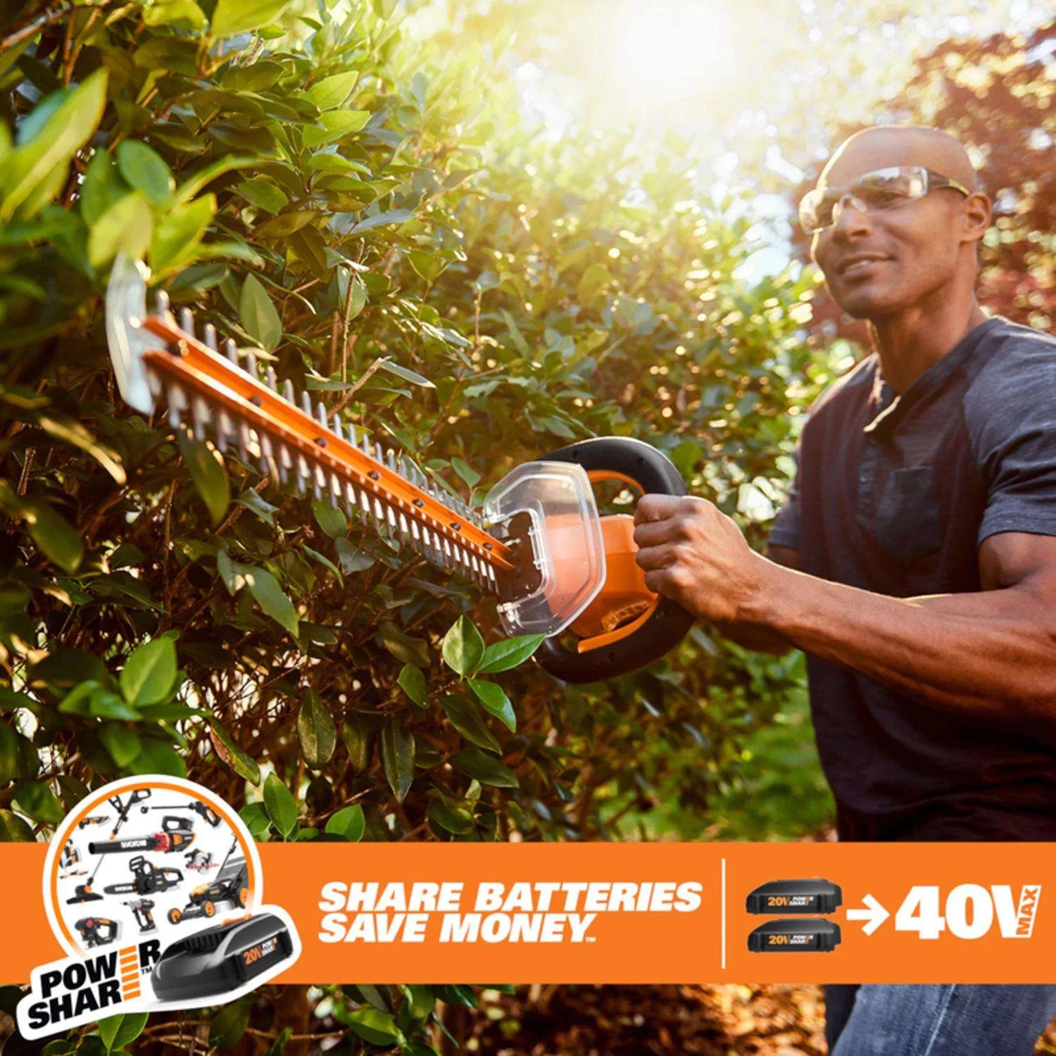 Worx 24 In. 40 V Battery Hedge Trimmer Kit (Battery & Charger) 6 Worx 24 In. 40 V Battery Hedge Trimmer Kit (Battery & Charger) - Image 4