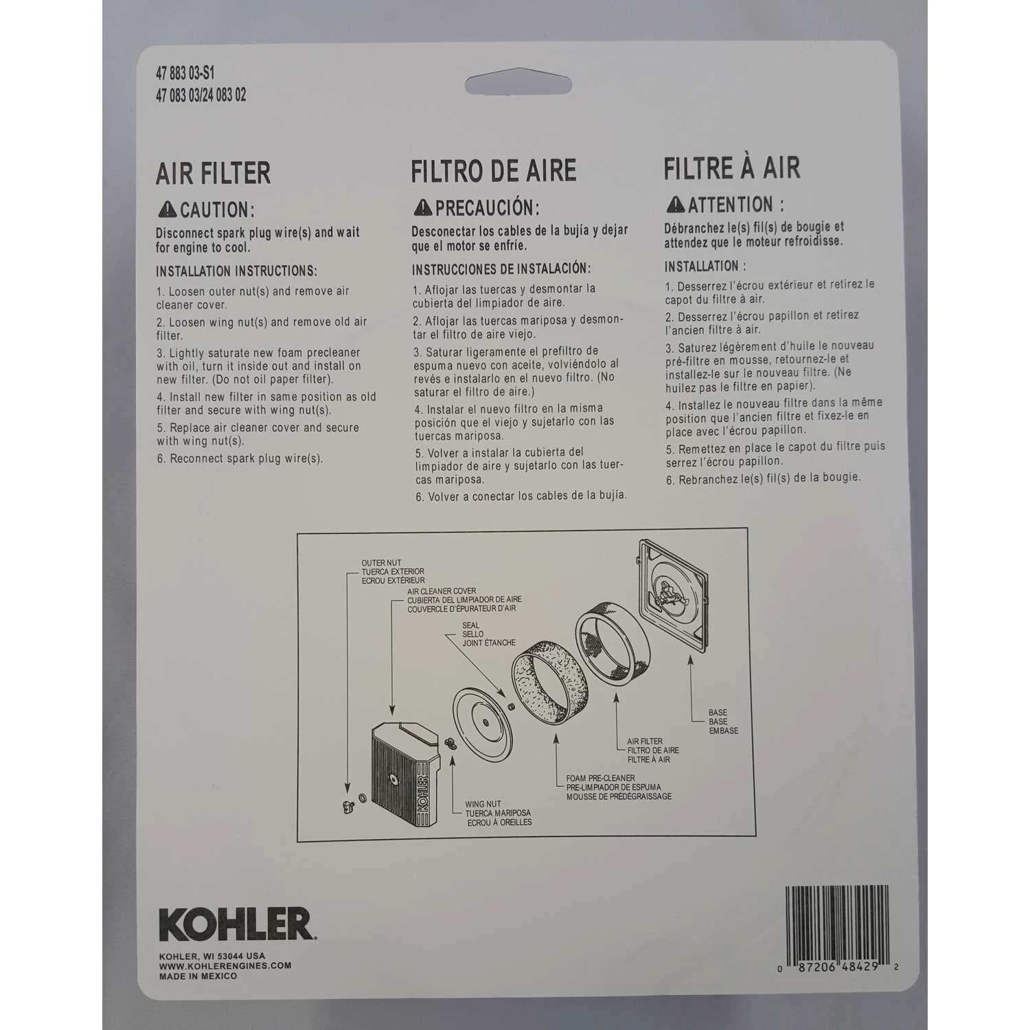 Kohler Small Engine Air Filter For CV17-23 CV724-740 CH18-25 CH730-740 5 Kohler Small Engine Air Filter For CV17-23 CV724-740 CH18-25 CH730-740 - Image 3