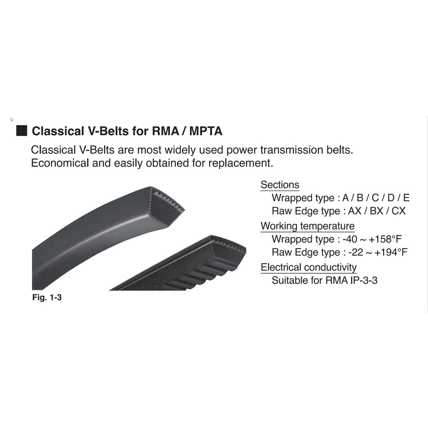 Mitsuboshi MBL Conventional V-Belt 0.5 In. W X 117 In. L For All Motors 4 Mitsuboshi MBL Conventional V-Belt 0.5 In. W X 117 In. L For All Motors - Image 2