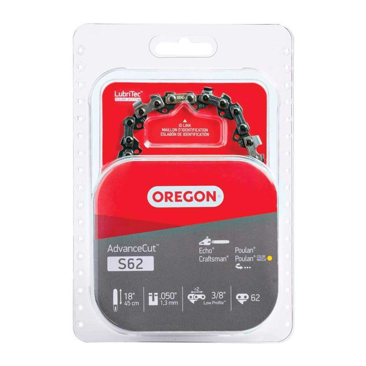 Oregon AdvanceCut S62 18 In. Chainsaw Chain 62 Links 3 Oregon AdvanceCut S62 18 In. Chainsaw Chain 62 Links