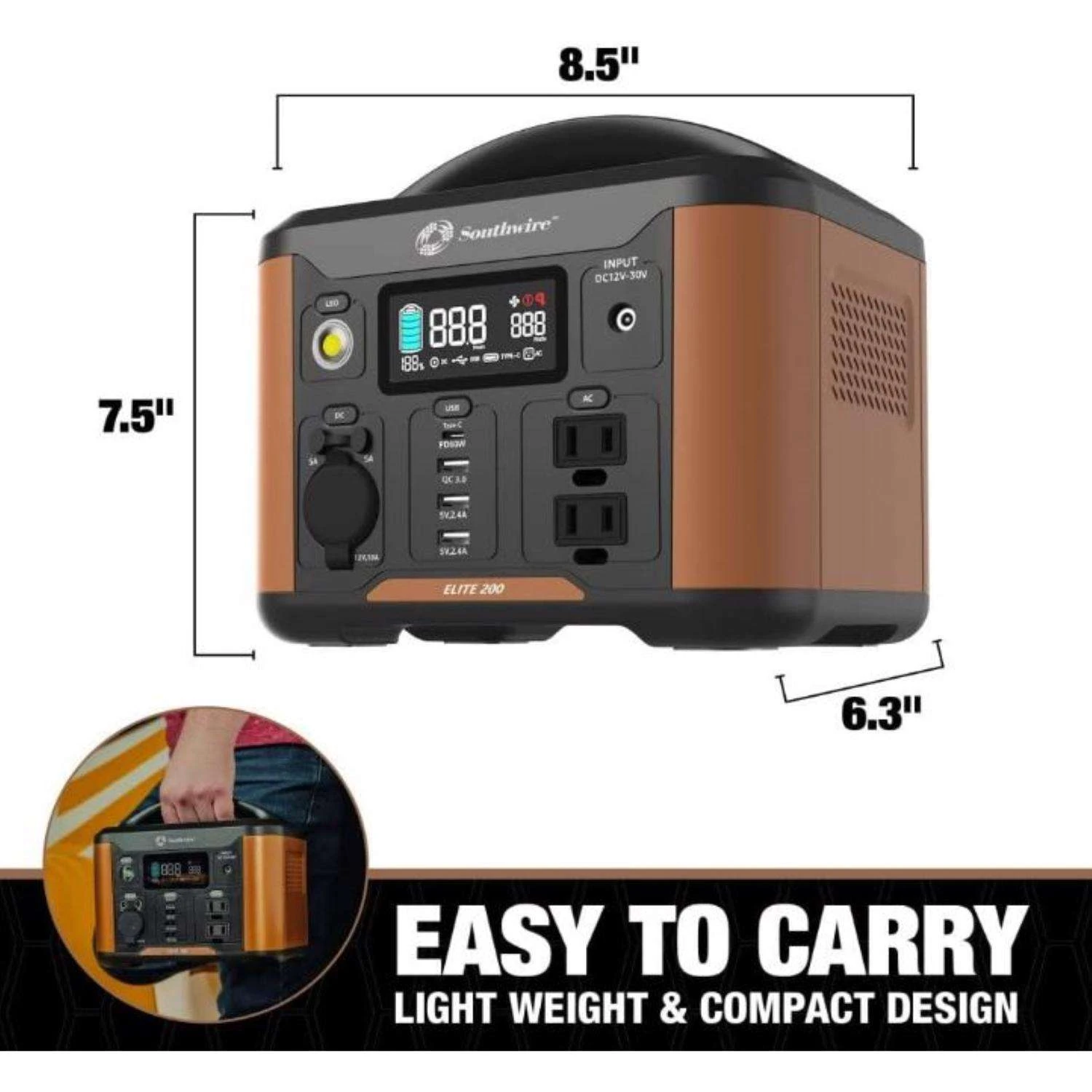 Southwire Elite 200 222 W 3.7 V Battery Portable Power Station 5 Southwire Elite 200 222 W 3.7 V Battery Portable Power Station - Image 3