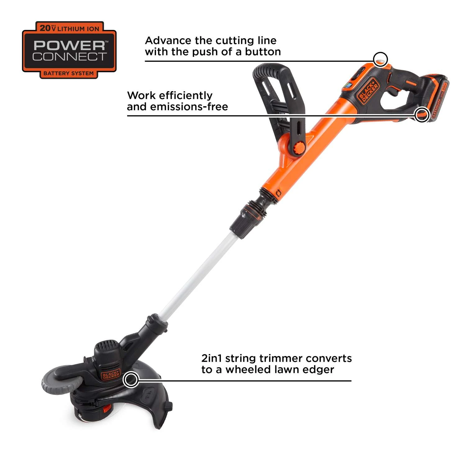 Black & Decker Black+Decker LST522 12 In. 20 V Electric Edger/Trimmer Kit (Battery & Charger) 4 Black & Decker Black+Decker LST522 12 In. 20 V Electric Edger/Trimmer Kit (Battery & Charger) - Image 2