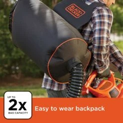 Black & Decker Black+Decker 250 Mph 400 CFM Electric Backpack Blower/Mulcher/Vac -Power Lawn Equipment bb34e190 dba4 46c2 91af 05f99a97ed19