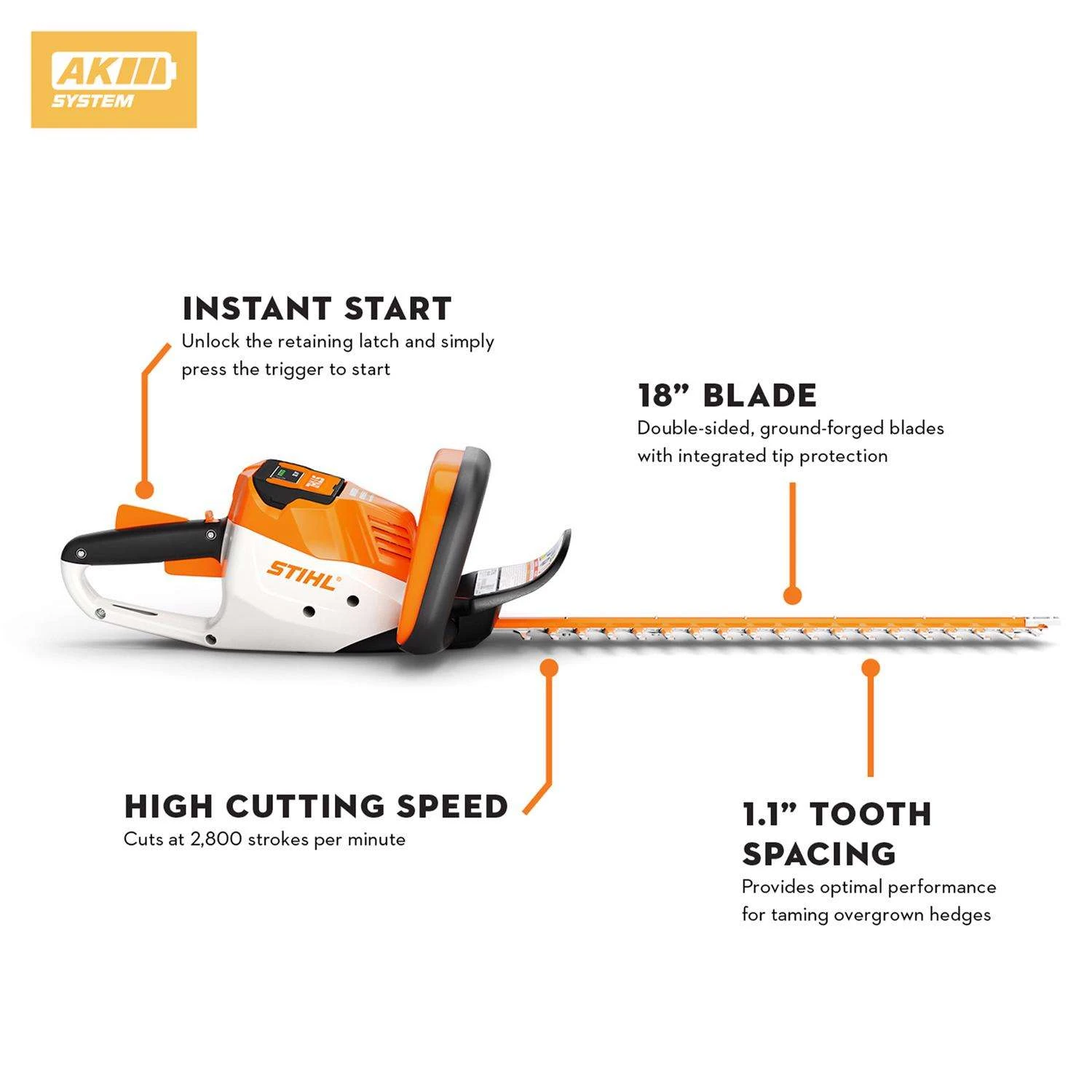 STIHL HSA 56 18 In. 36 V Battery Hedge Trimmer Kit (Battery & Charger) 4 STIHL HSA 56 18 In. 36 V Battery Hedge Trimmer Kit (Battery & Charger) - Image 2