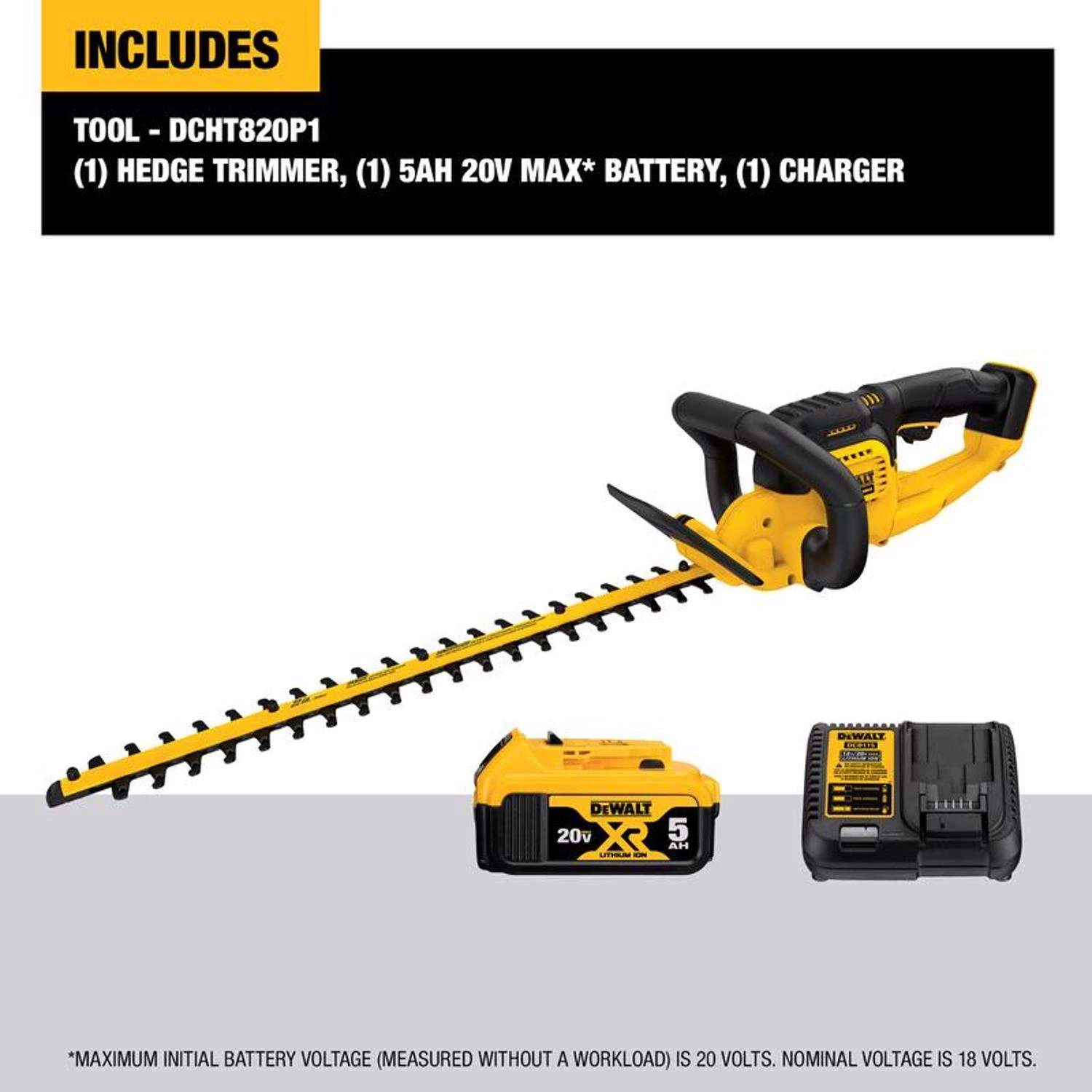 DeWalt 20V MAX DCHT820P1 22 In. 20 V Battery Hedge Trimmer Kit (Battery & Charger) 5 DeWalt 20V MAX DCHT820P1 22 In. 20 V Battery Hedge Trimmer Kit (Battery & Charger) - Image 3