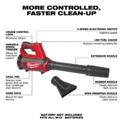 Milwaukee Tool M12 0852-20 110 Mph 175 CFM 12 V Battery Handheld Leaf Blower Tool Only -Power Lawn Equipment c50cab1f bf2a 43cb a910 d8c530b581d0