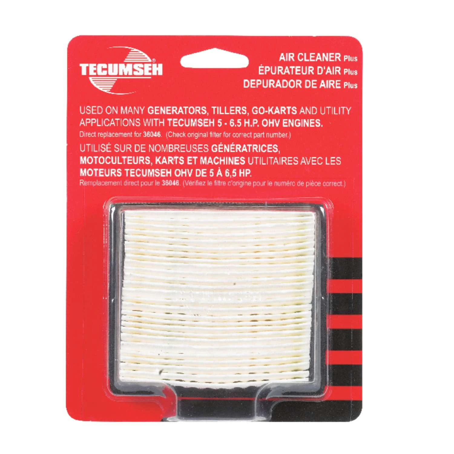 Tecumseh Small Engine Air Filter For Tecumseh 5 - 6.5 HP Engines 3 Tecumseh Small Engine Air Filter For Tecumseh 5 - 6.5 HP Engines