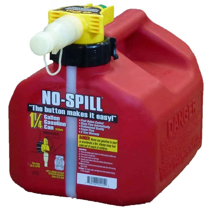 No-Spill Plastic Gas Can 1.25 Gal 3 No-Spill Plastic Gas Can 1.25 Gal