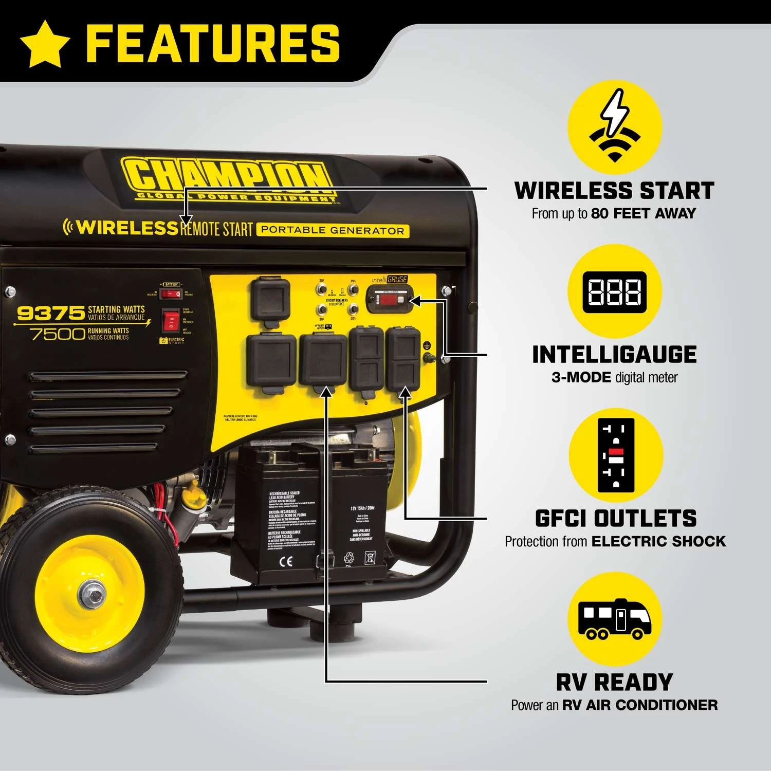 Champion 7500 W 240 V Gasoline Portable Generator 4 Champion 7500 W 240 V Gasoline Portable Generator - Image 2
