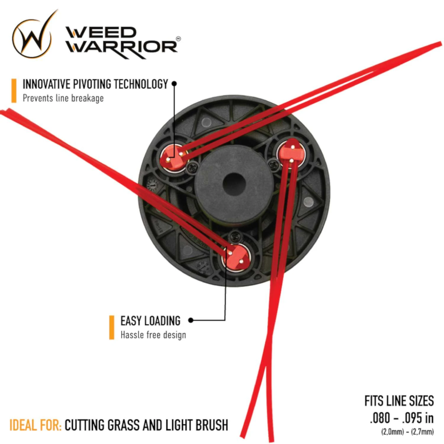 Weed Warrior Universal Fit Pivotrim Residential Grade 0.095 In. D X 10.13 In. L Trimmer Head 7 Weed Warrior Universal Fit Pivotrim Residential Grade 0.095 In. D X 10.13 In. L Trimmer Head - Image 5