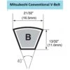 Mitsuboshi MBL Conventional V-Belt 0.66 In. W X 78 In. L For All Motors 2 Mitsuboshi MBL Conventional V-Belt 0.66 In. W X 78 In. L For All Motors -Power Lawn Equipment f458ed0b 94df 412e 9796 d85bda60d1c3